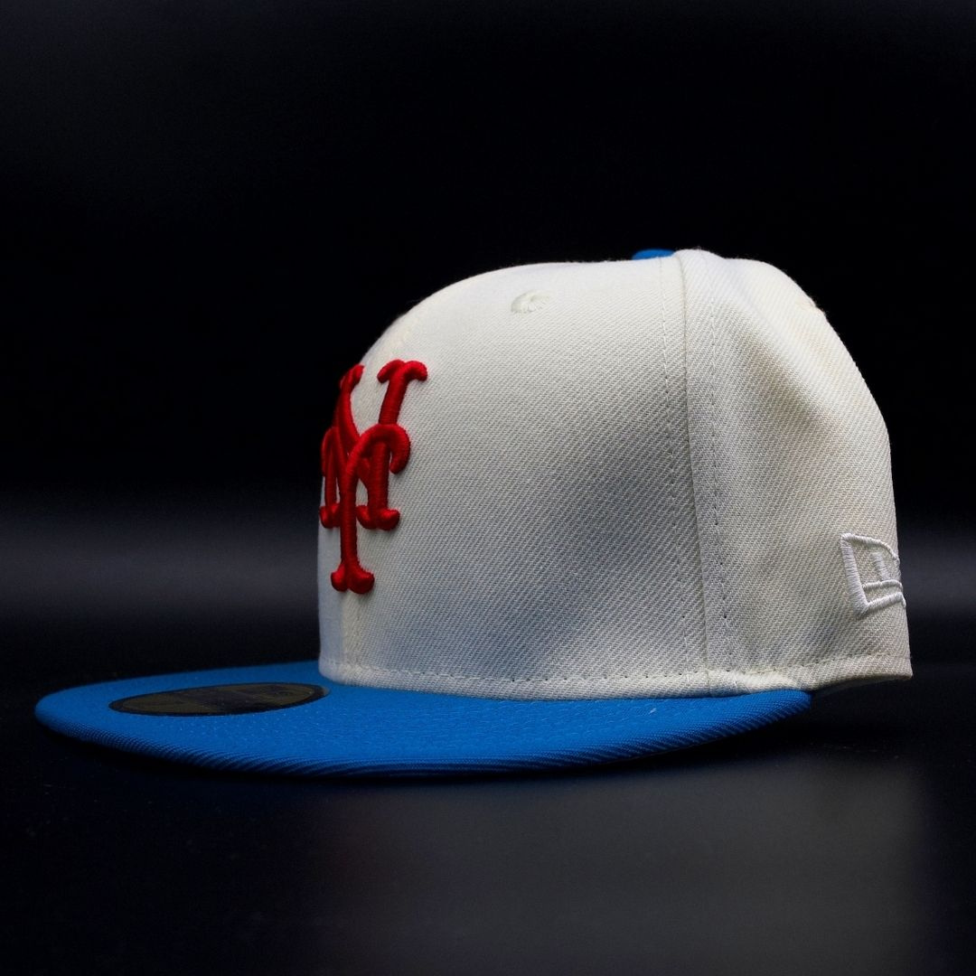 New York Mets Chrome White and Blue NY Logo 1964 All Star Game Grey Brim 59FIFTY Fitted Hat