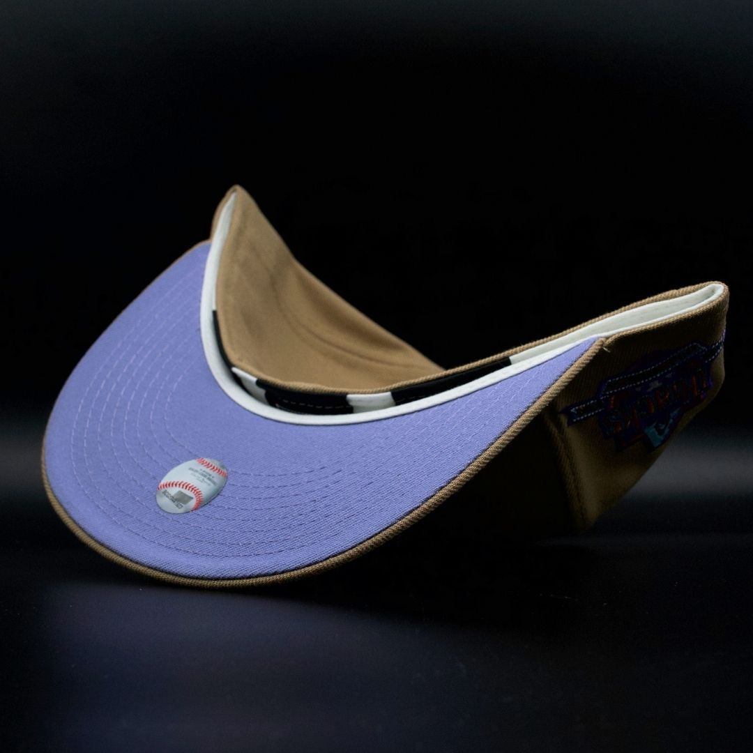Arizona Diamondbacks Camel Retro A Desert Logo Inaugural Season Lavender Brim 59FIFTY Fitted Hat