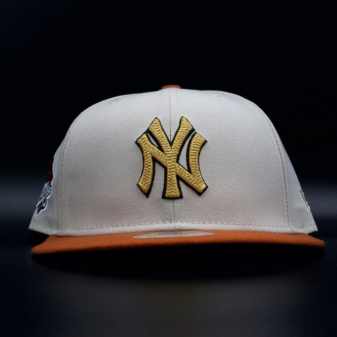 New York Yankees Cream and Orange NY Logo 1999 World Series Grey Brim 59FIFTY Fitted Hat