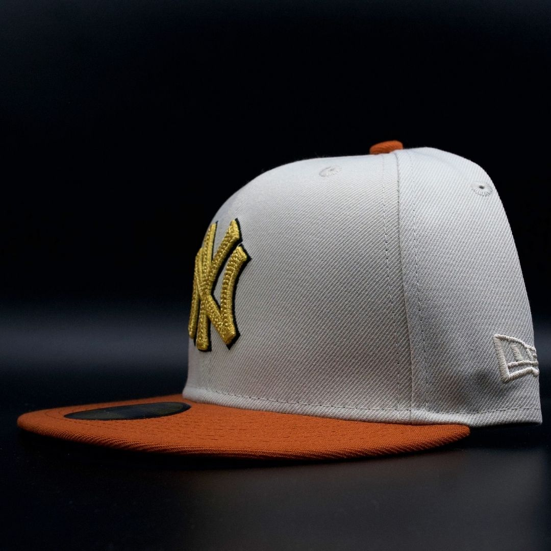 New York Yankees Cream and Orange NY Logo 1999 World Series Grey Brim 59FIFTY Fitted Hat