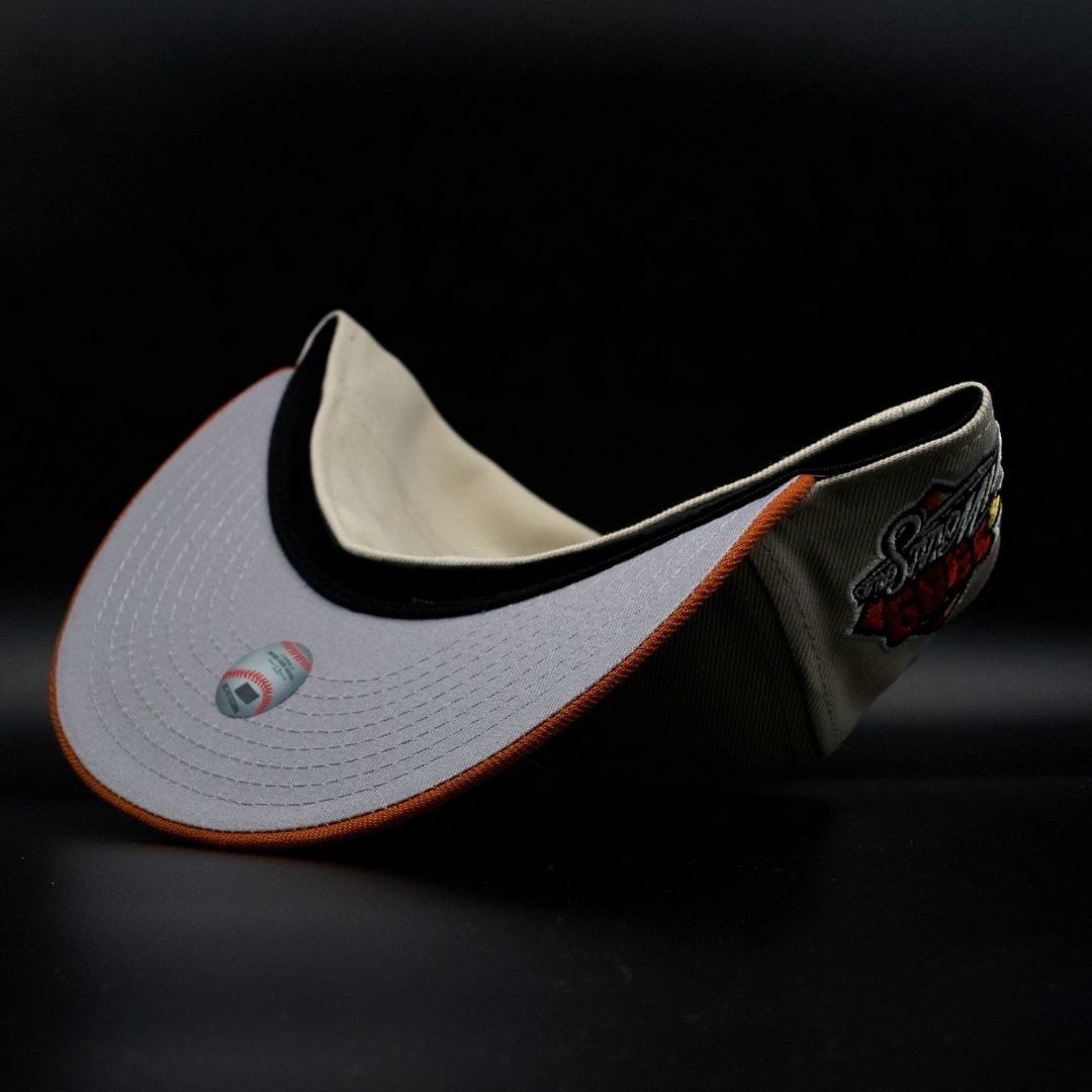New York Yankees Cream and Orange NY Logo 1999 World Series Grey Brim 59FIFTY Fitted Hat