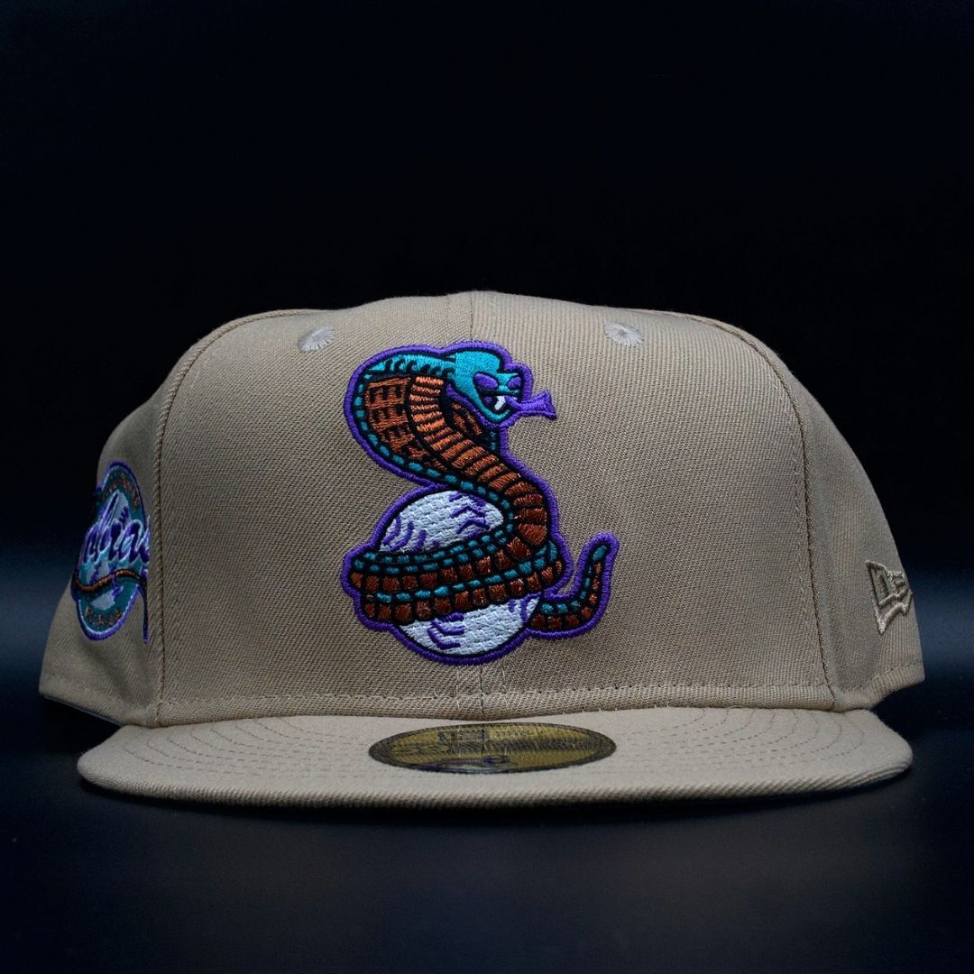 Kissimmee Cobras Camel Cobra Logo Team Oval Patch Teal Brim 59FIFTY Fitted Hat