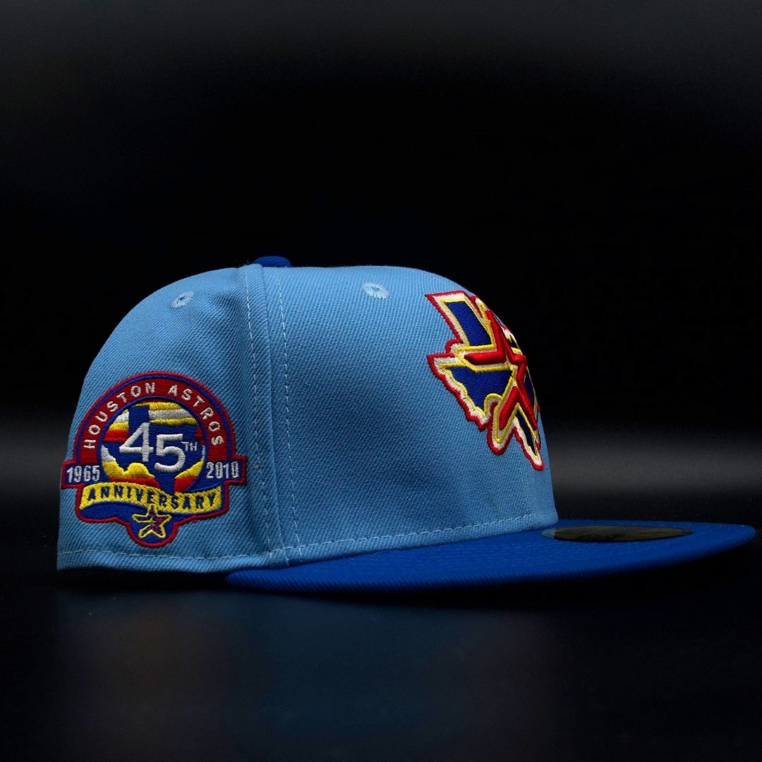 Houston Astros Sky Blue and Royal Texas Star Logo 45th Anniversary Grey Brim 59FIFTY Fitted Hat