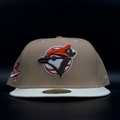 Toronto Blue Jays Camel and White Retro Bird Logo 1993 World Series Orange Brim 59FIFTY Fitted Hat