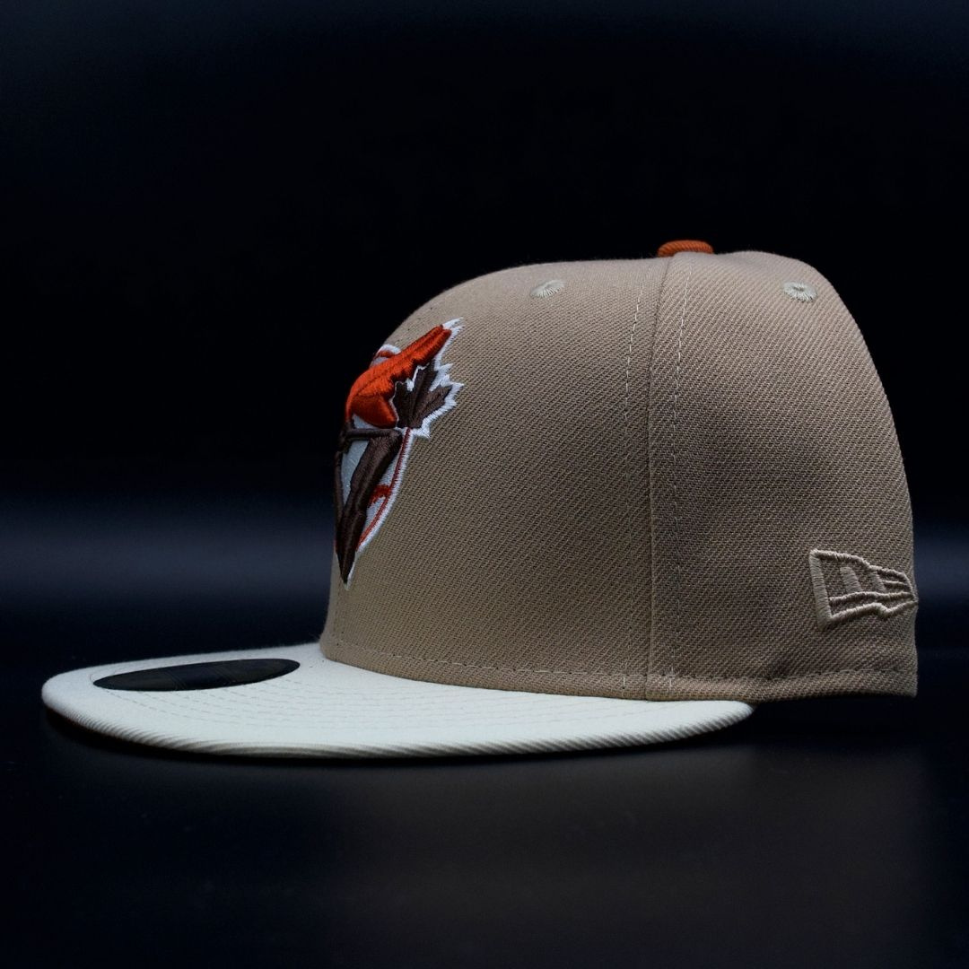 Toronto Blue Jays Camel and White Retro Bird Logo 1993 World Series Orange Brim 59FIFTY Fitted Hat