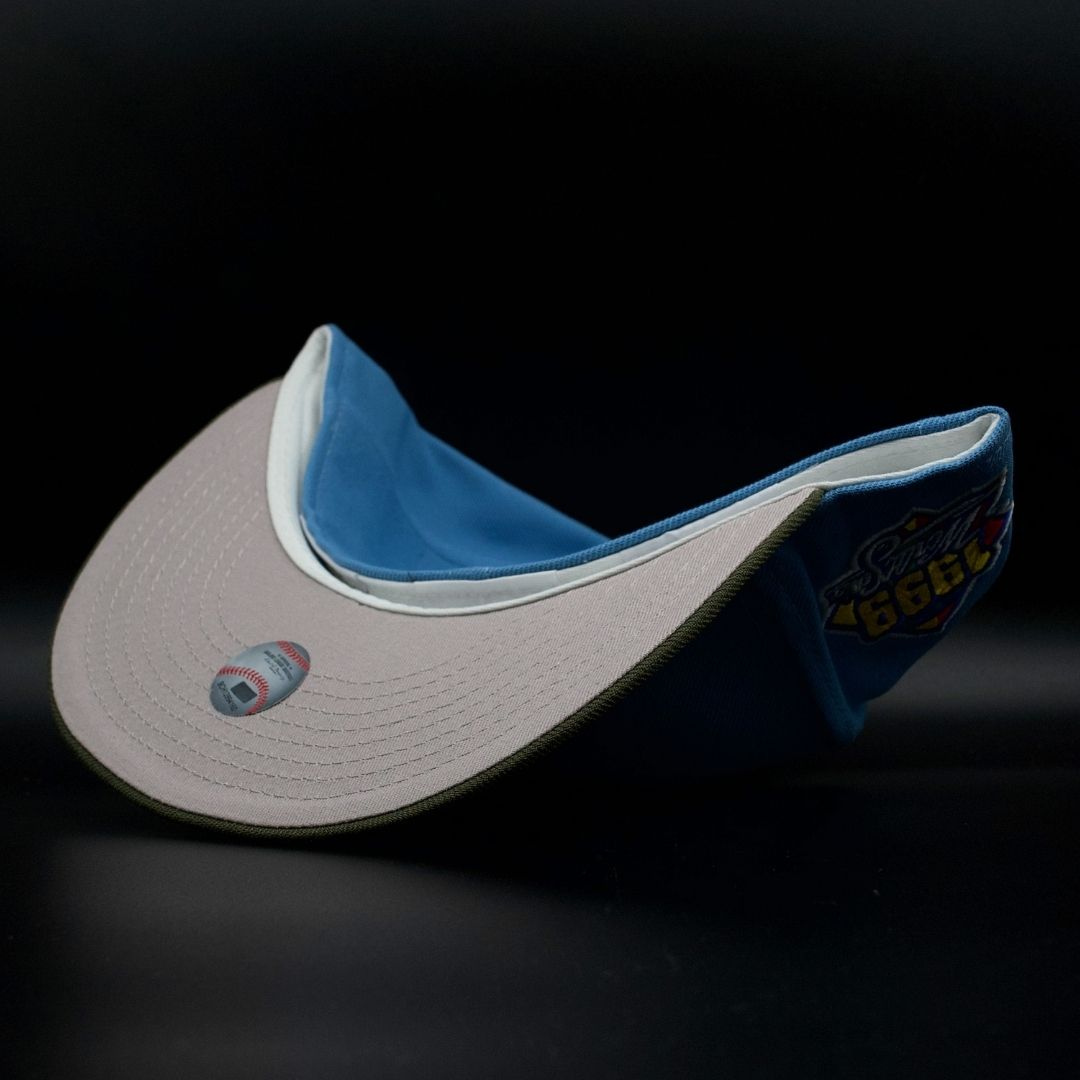 New York Yankees Sky Blue and Olive NY Logo 1999 World Series Gray Brim 59FIFTY Fitted Hat