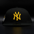 New York Yankees Black Yellow NY Logo 1999 World Series Gray Brim 59FIFTY Fitted Hat
