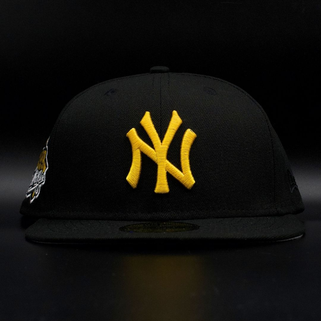 New York Yankees Black Yellow NY Logo 1999 World Series Gray Brim 59FIFTY Fitted Hat