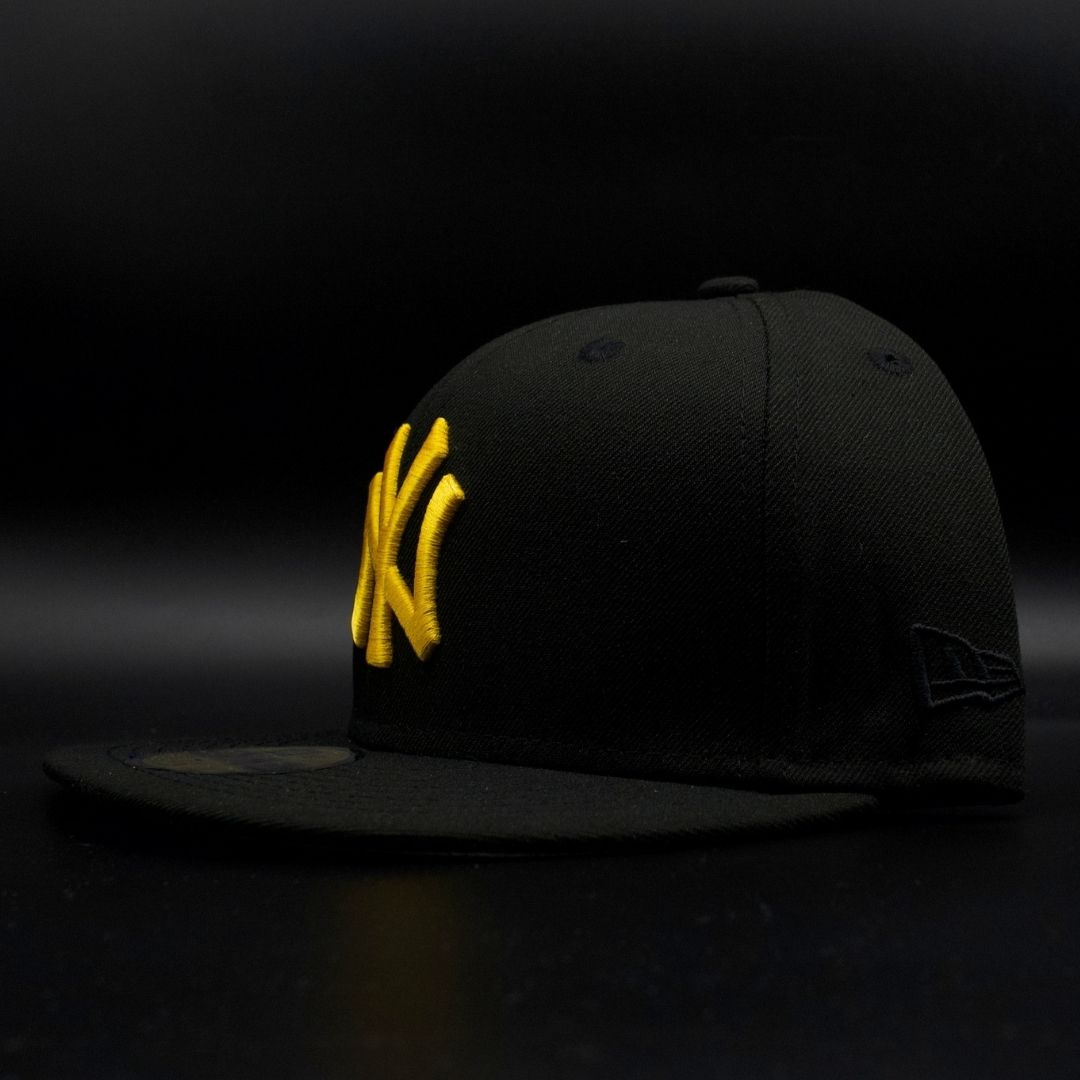 New York Yankees Black Yellow NY Logo 1999 World Series Gray Brim 59FIFTY Fitted Hat