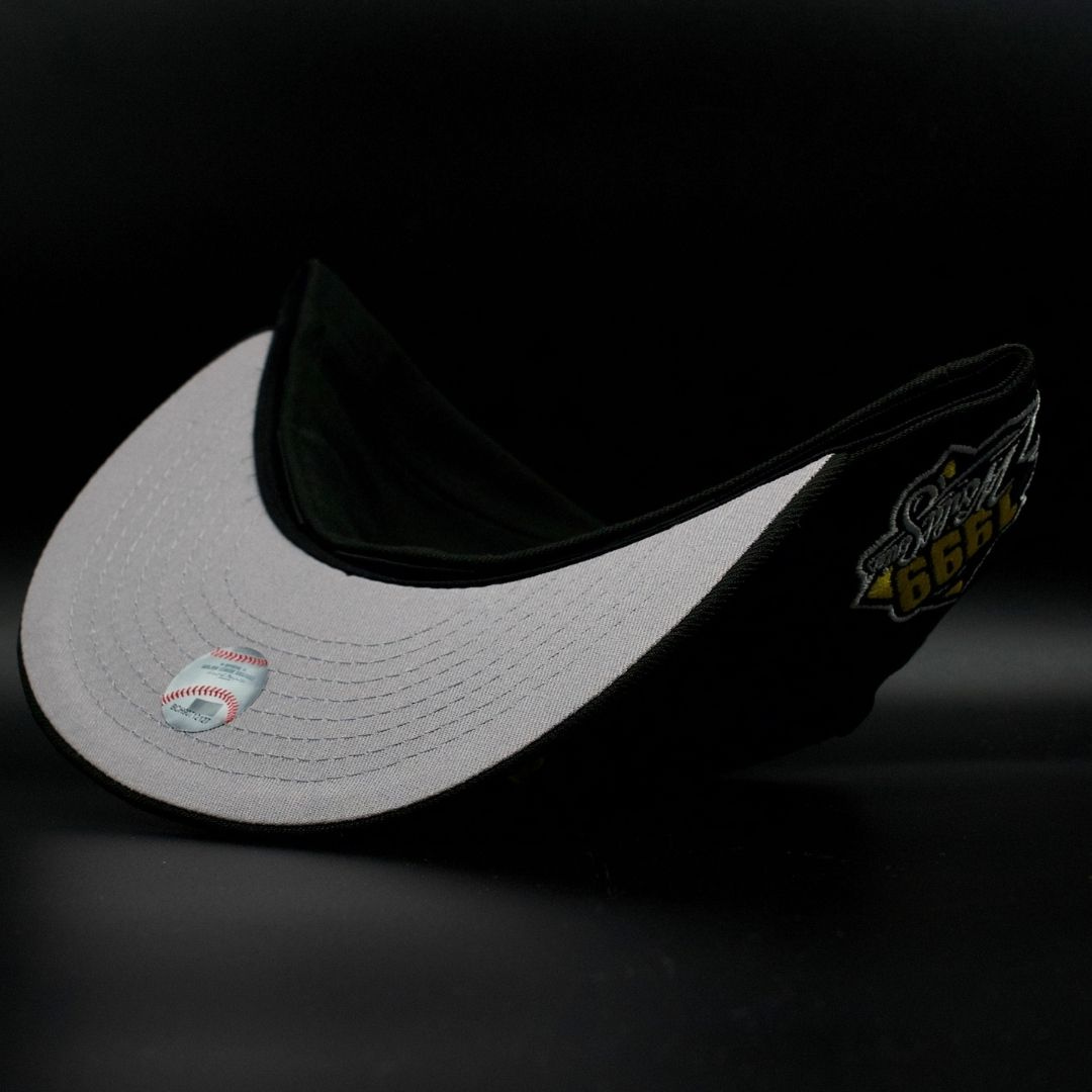 New York Yankees Black Yellow NY Logo 1999 World Series Gray Brim 59FIFTY Fitted Hat