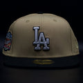 Los Angeles Dodgers Beige and Black Anniversary Green Brim 59FIFTY Fitted Hat