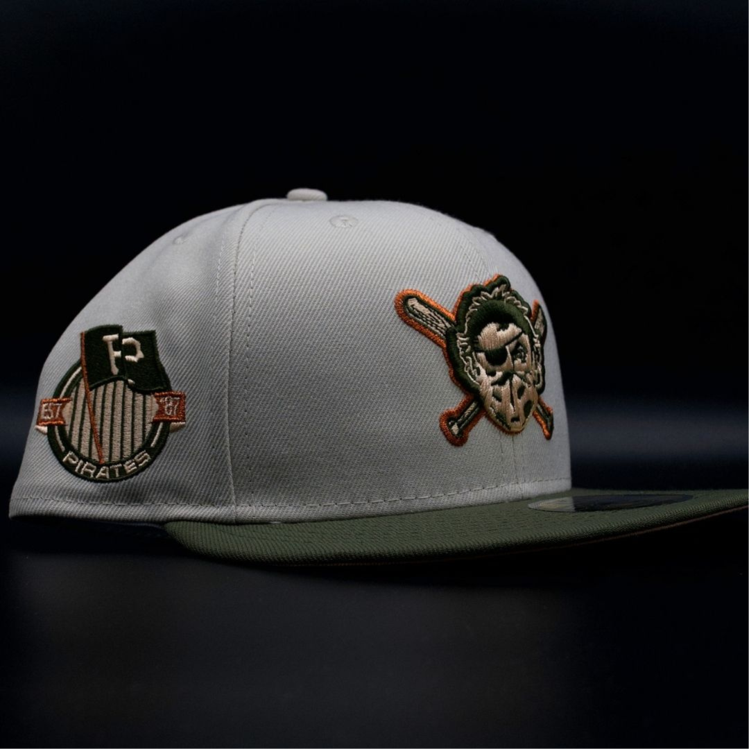 Pittsburgh Pirates Grey Skull Logo Tan Brim 59FIFTY Fitted Hat
