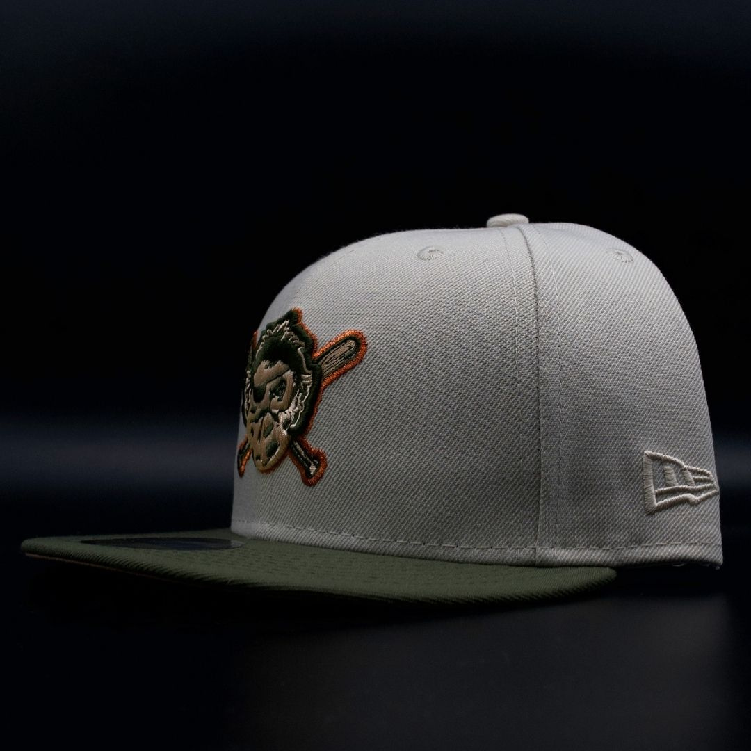 Pittsburgh Pirates Grey Skull Logo Tan Brim 59FIFTY Fitted Hat