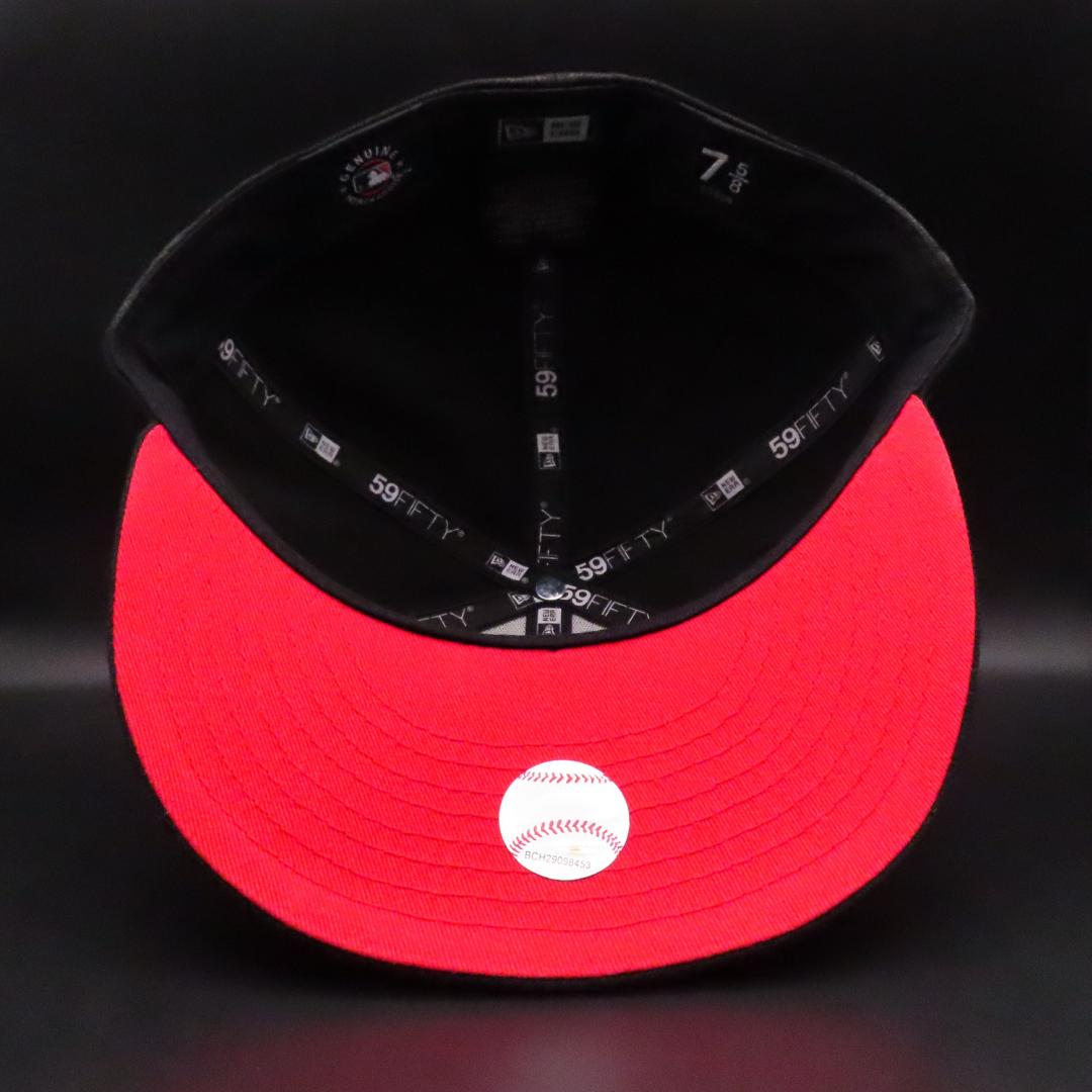 Chicago White Sox Black SOX Logo 2005 World Series Red Brim 59FIFTY Fitted Hat
