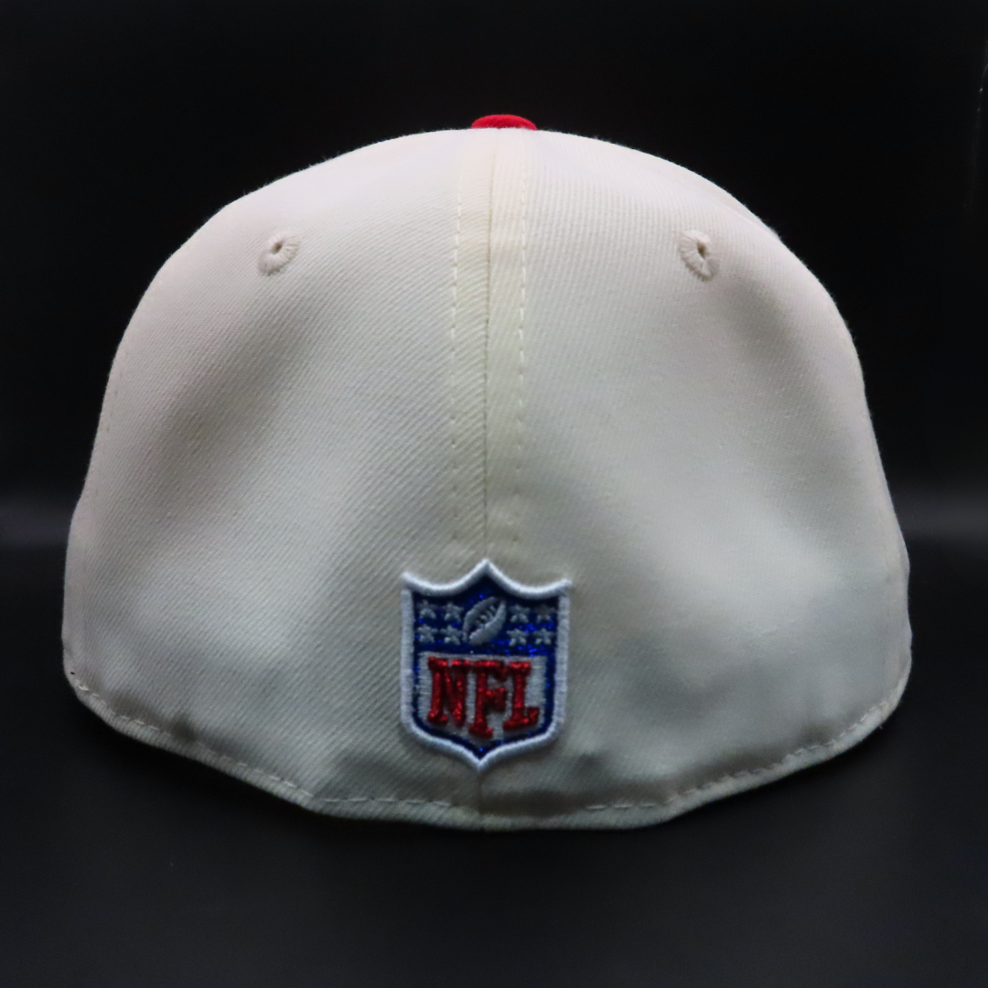 Houston Texans Cream and Navy Bull Logo Teal Brim 59FIFTY Fitted Hat
