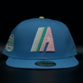 Houston Astros Blue Rainbow A Logo 50th Anniversary Pink Brim 59FIFTY Fitted Hat