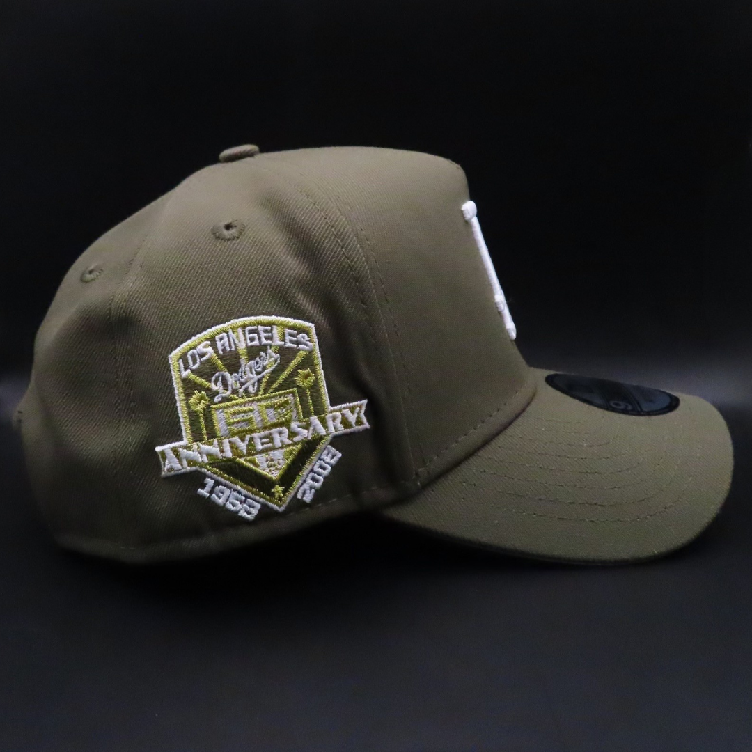Los Angeles Dodgers Olive Dodgers 50th Anniversary Grey Brim 9FORTY Snapback