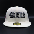 San Francisco 49ers Cream 49ERS Wordmark 75th Anniversary Teal Brim 59FIFTY Fitted Hat