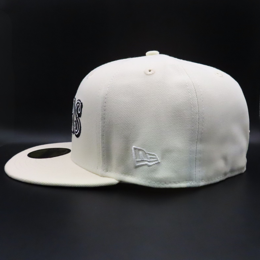 San Francisco 49ers Cream 49ERS Wordmark 75th Anniversary Teal Brim 59FIFTY Fitted Hat