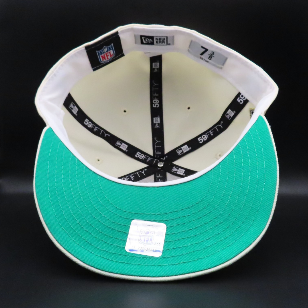 San Francisco 49ers Cream 49ERS Wordmark 75th Anniversary Teal Brim 59FIFTY Fitted Hat