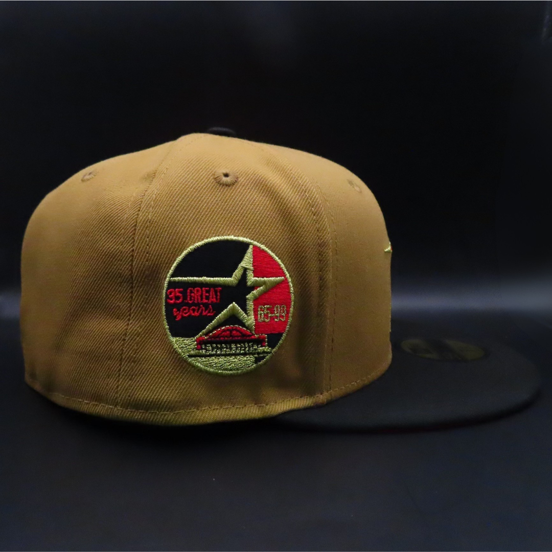 Houston Astros Tan and Black Star Logo Red Brim 59FIFTY Fitted Hat