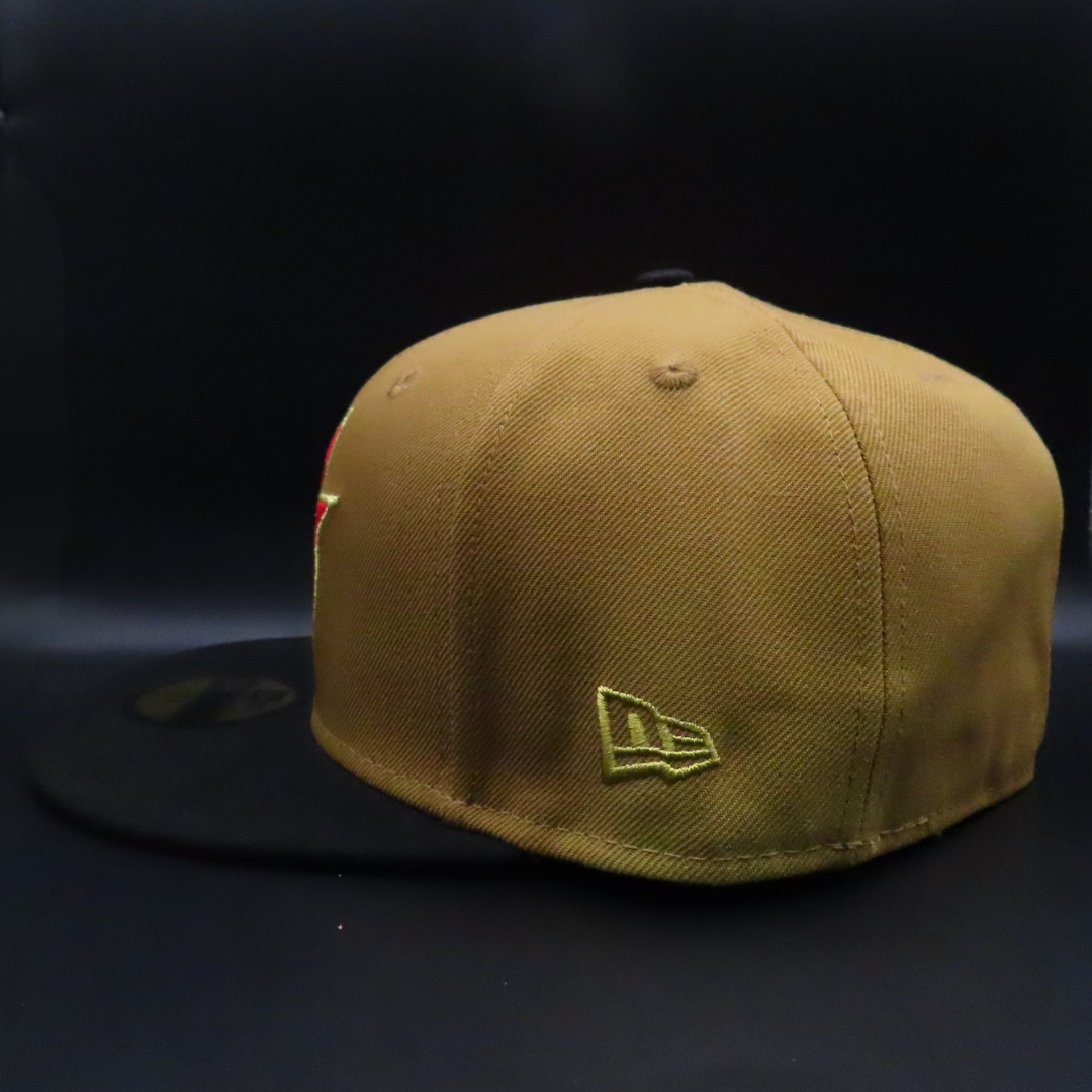 Houston Astros Tan and Black Star Logo Red Brim 59FIFTY Fitted Hat