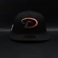 Arizona Diamondbacks Black D Logo 1998 Inaugural Season Teal Brim 59FIFTY Fitted Hat