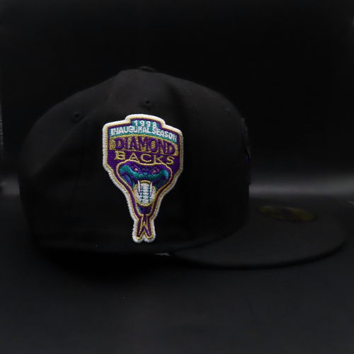 Arizona Diamondbacks Black D Logo 1998 Inaugural Season Teal Brim 59FIFTY Fitted Hat