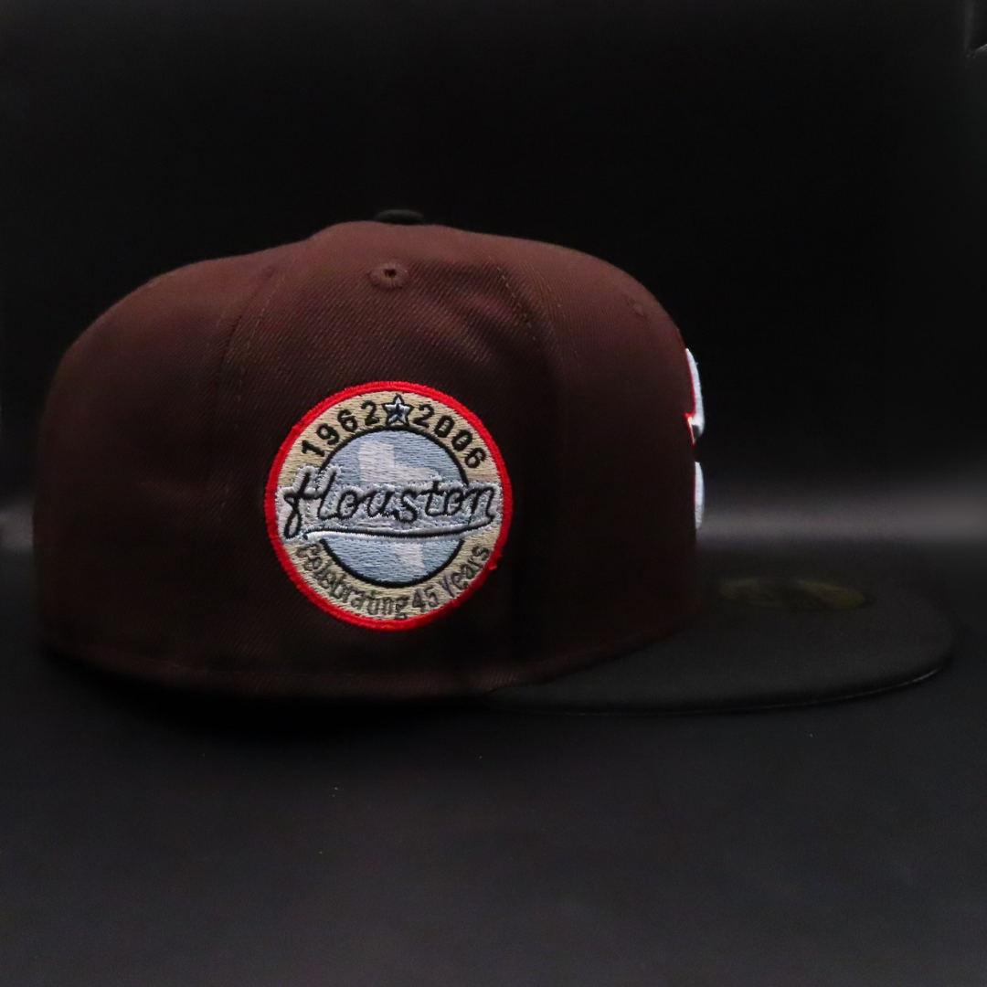 Houston Astros Brown and Black Star Logo Houston 45th Anniversary Gray Brim 59FIFTY Fitted Hat