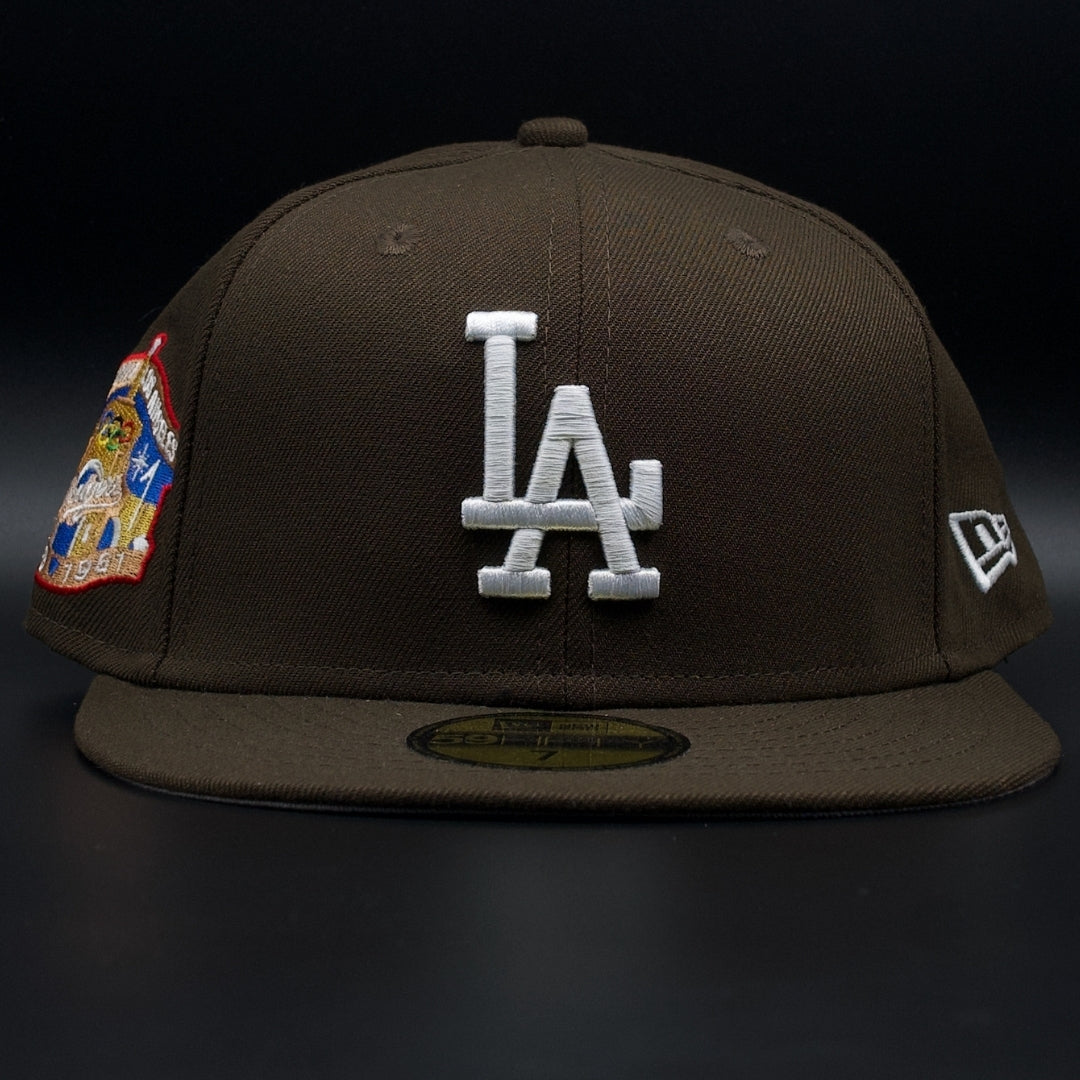 Los Angeles Dodgers Brown Colosseum Grey Brim 59FIFTY Fitted Hat