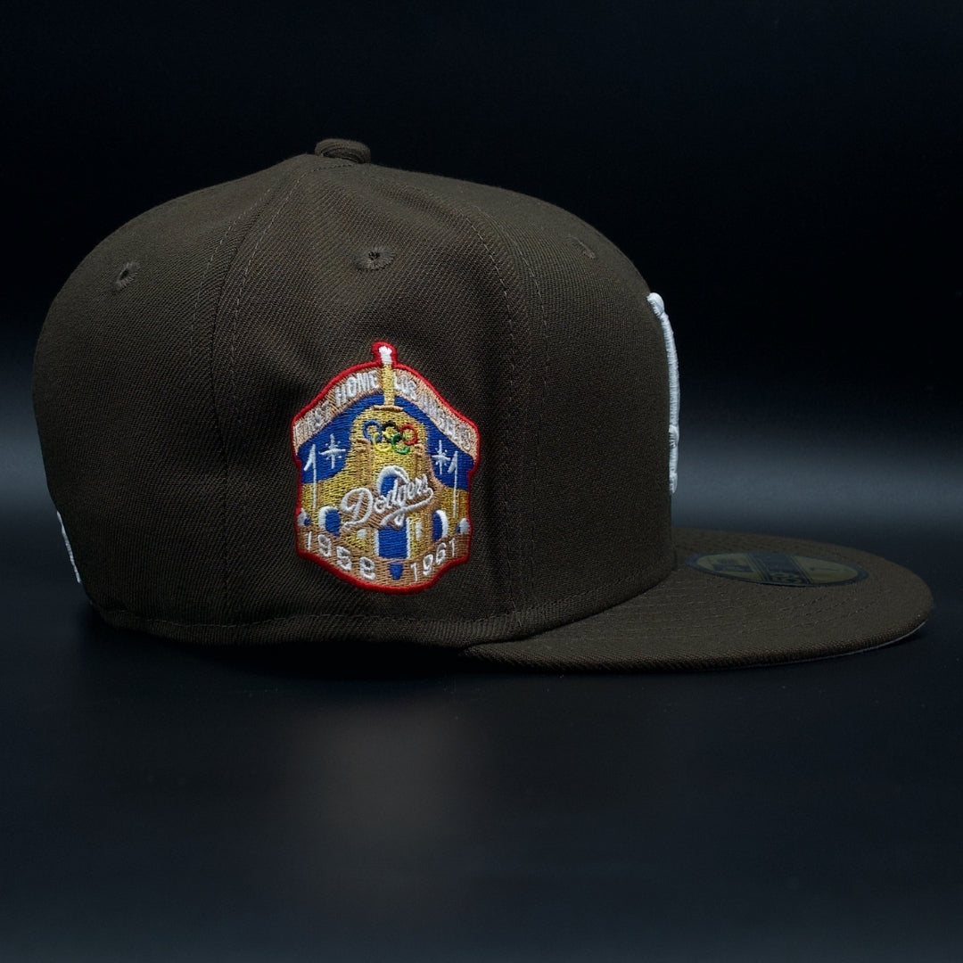 Los Angeles Dodgers Brown Colosseum Grey Brim 59FIFTY Fitted Hat