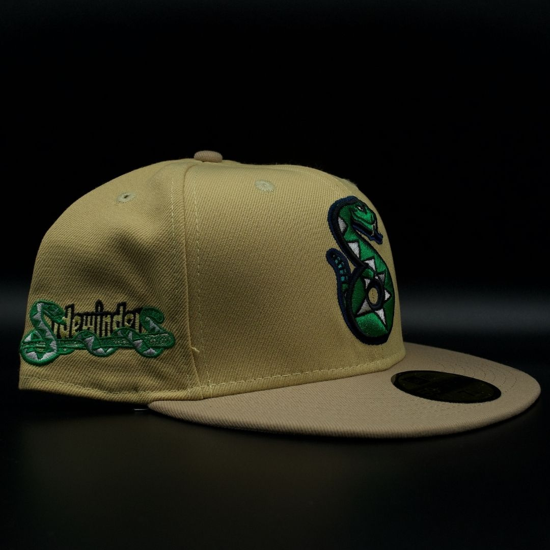 Tucson Sidewinders Gold and Camel Snake S Logo Grey Brim 59FIfty Fitted Hat