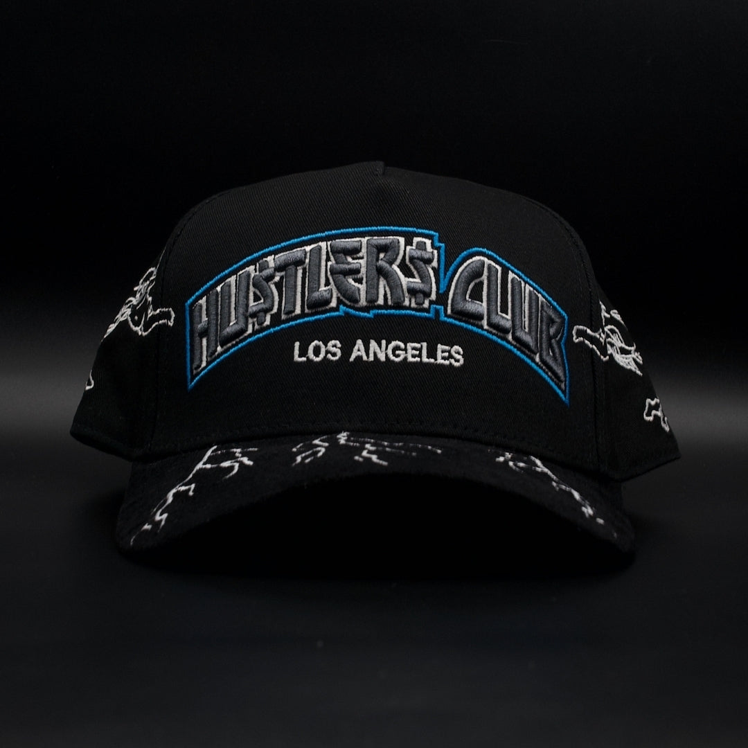 Black Hustlers Club Black Brim SnapBack Hat