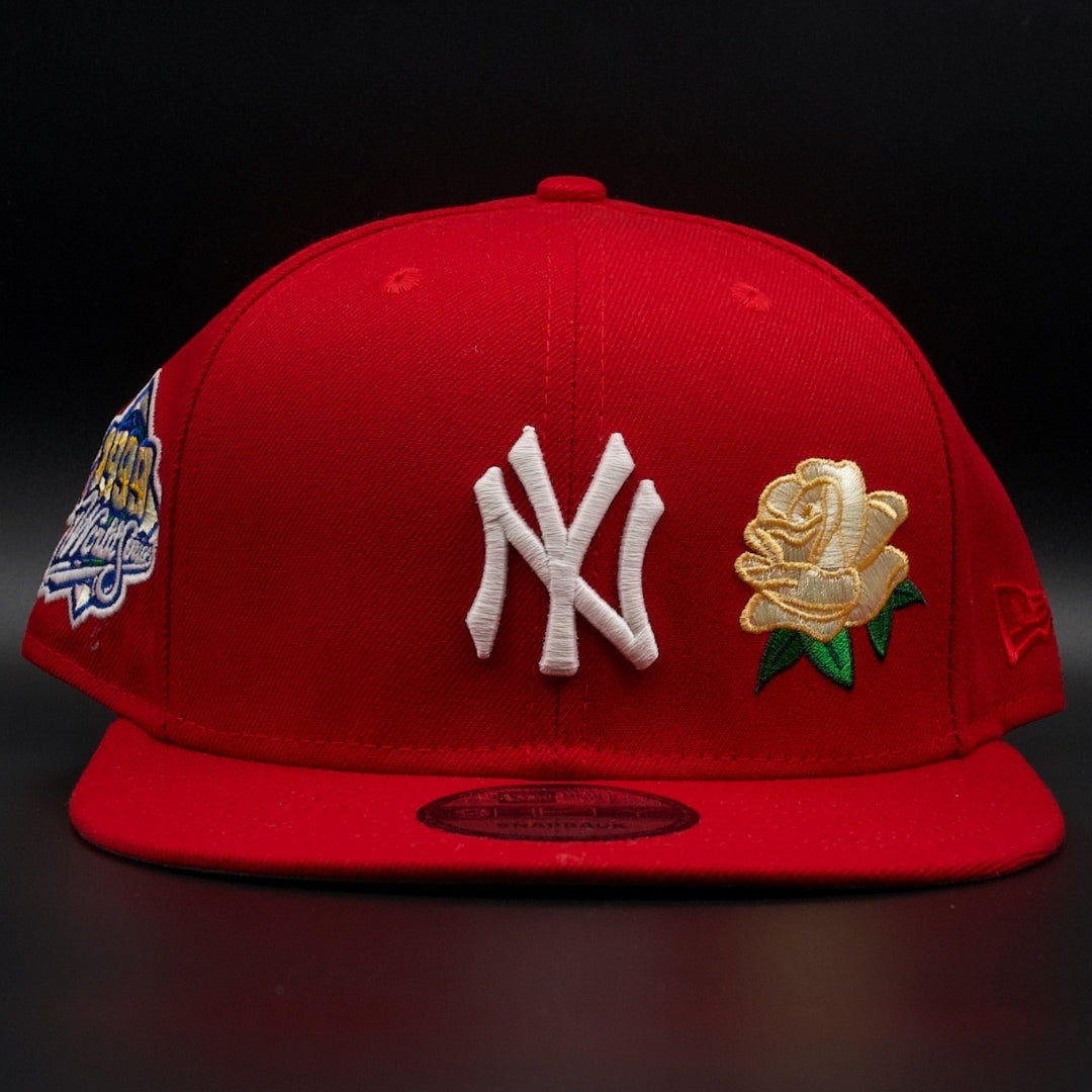New York Yankees Red Rose Design World Series Grey Brim 9FIFTY SnapBack Hat