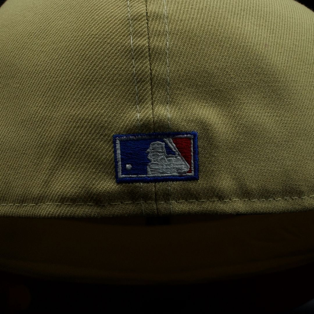 Montreal Expos Gold and Blue eb Logo Olympic Stadium Red Brim 59FIFTY Fitted Hat