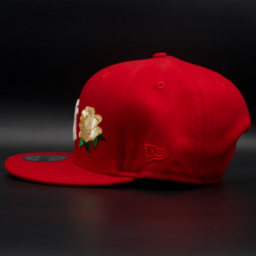 New York Yankees Red Rose Design World Series Grey Brim 9FIFTY SnapBack Hat