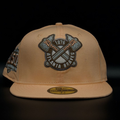 Atlanta Braves Peach 1876 Crossed Tomahawks Logo Grey Brim 59Fifty Fitted Hat