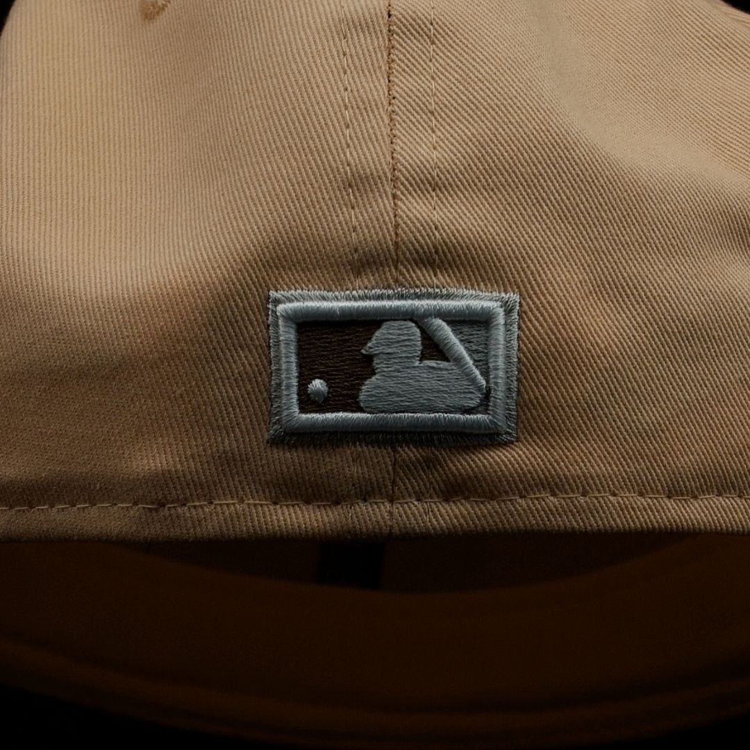 Atlanta Braves Peach 1876 Crossed Tomahawks Logo Grey Brim 59Fifty Fitted Hat