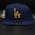 Los Angeles Dodgers Navy Blue Colosseum Gold Brim 59FIFTY Fitted Hat
