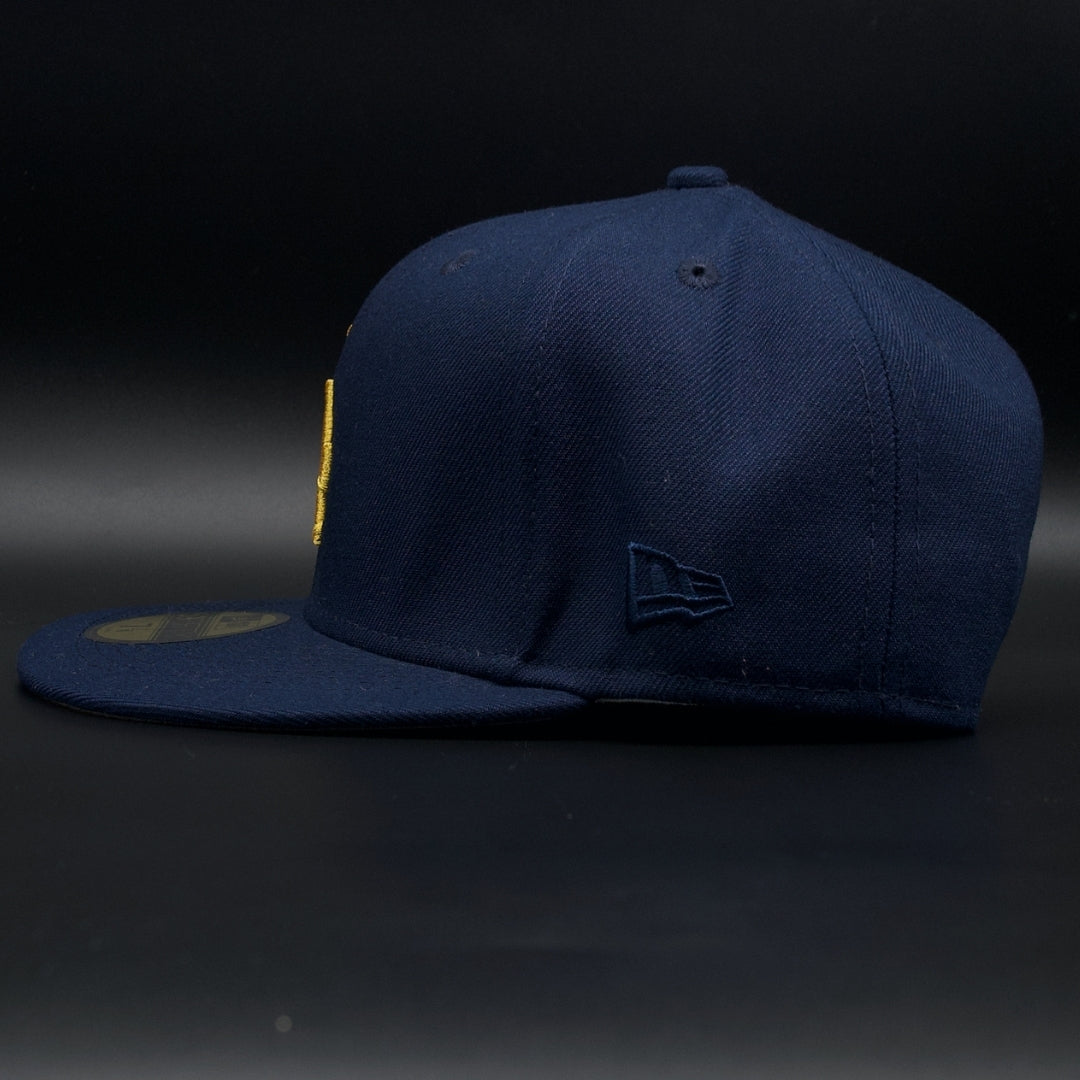 Los Angeles Dodgers Navy Blue Colosseum Gold Brim 59FIFTY Fitted Hat