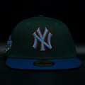 New York Yankees Green and Blue NY Logo Sky Blue Brim 59FIFTY Fitted Hat