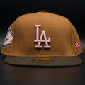 Los Angeles Dodgers Rust Brown Colosseum Pink Brim 59FIFTY Fitted Hat