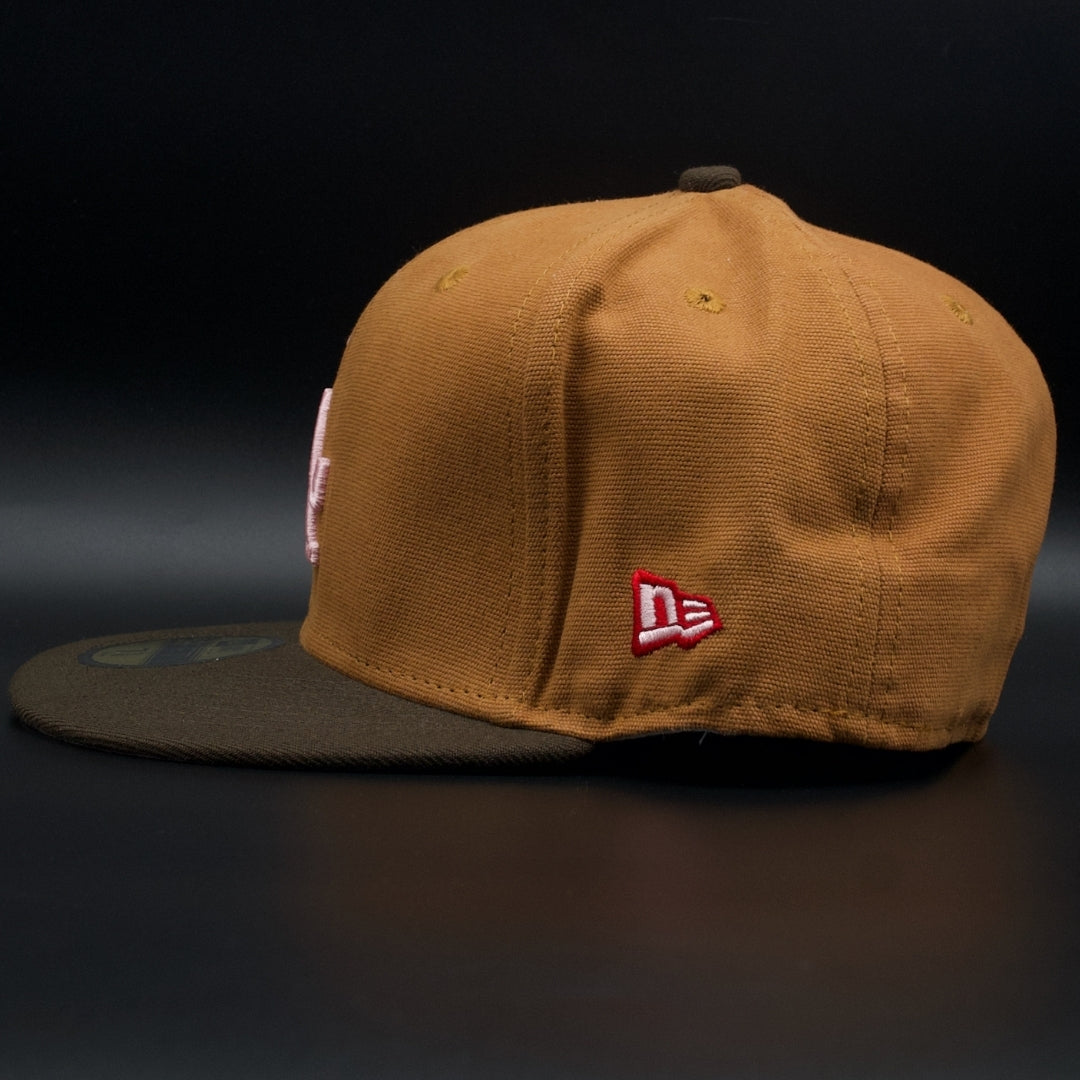 Los Angeles Dodgers Rust Brown Colosseum Pink Brim 59FIFTY Fitted Hat