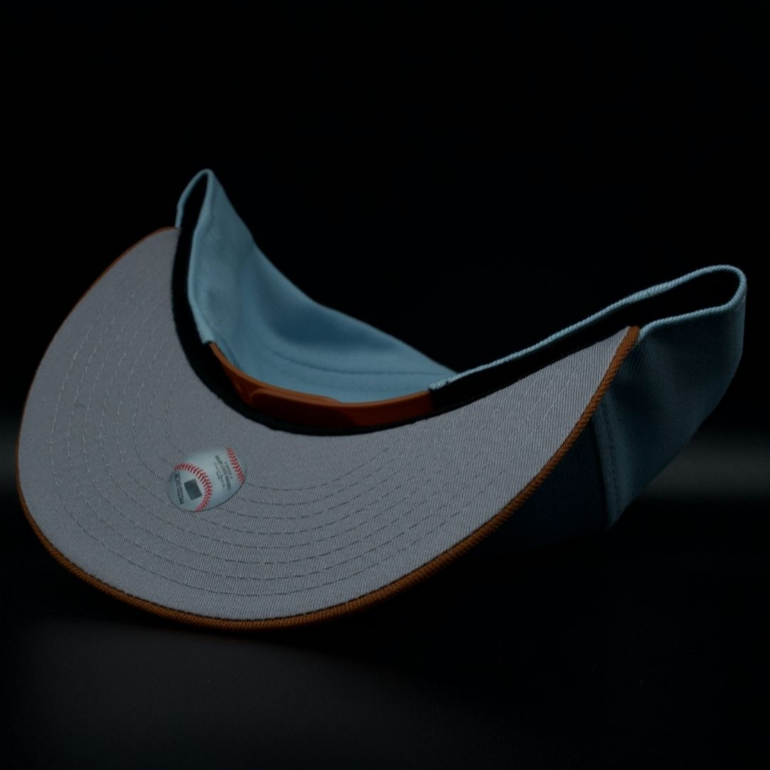 New York Yankees Sky Blue and Brown NY Logo Grey Brim 9FIFTY Snapback Hat
