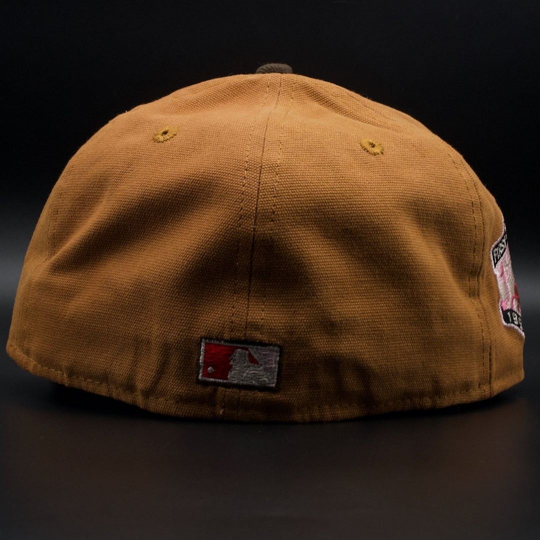 Los Angeles Dodgers Rust Brown Colosseum Pink Brim 59FIFTY Fitted Hat