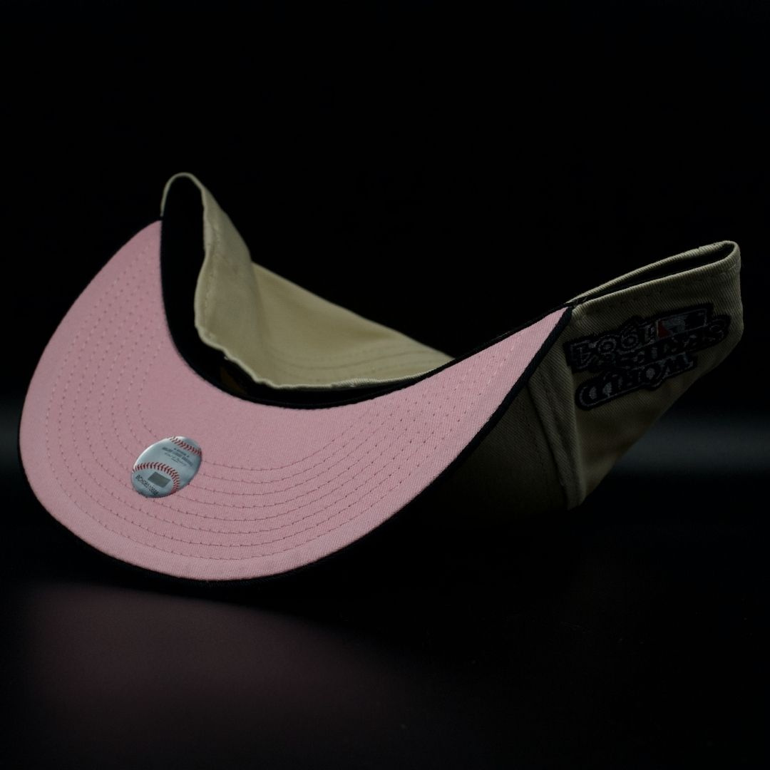 Detroit Tigers Chrome White and Black D Logo Pink Brim 59FIFTY Fitted Hat