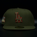 Los Angeles Dodgers Olive LA Logo World Series 1981 Red Brim 59FIFTY Fitted Hat