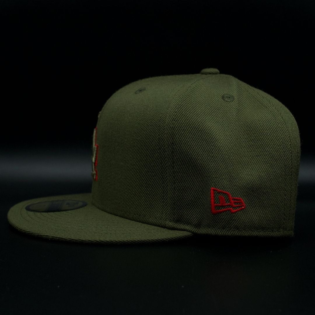 Los Angeles Dodgers Olive LA Logo World Series 1981 Red Brim 59FIFTY Fitted Hat
