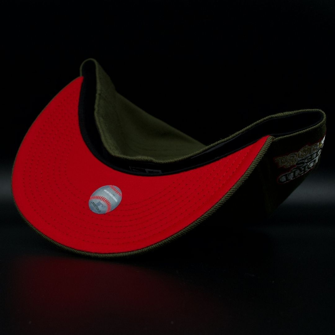Los Angeles Dodgers Olive LA Logo World Series 1981 Red Brim 59FIFTY Fitted Hat