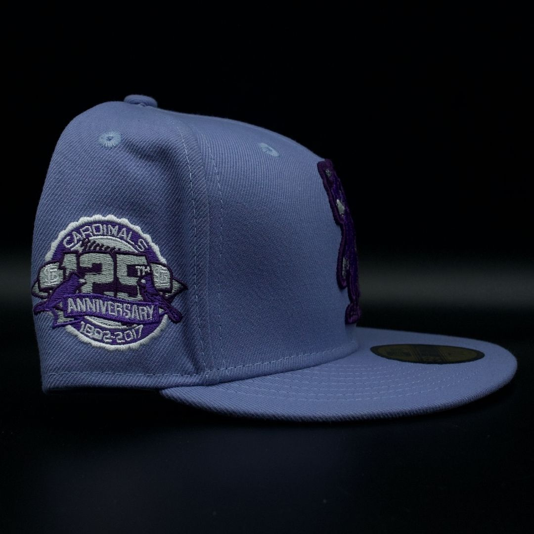 St. Louis Cardinals Purple Mascot 125th Anniversary Grey Brim 59FIFTY Fitted Hat